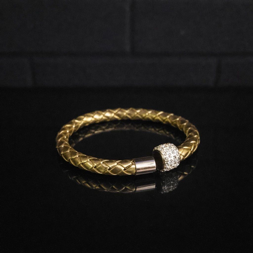 Braided Crystal Bracelet - Gold