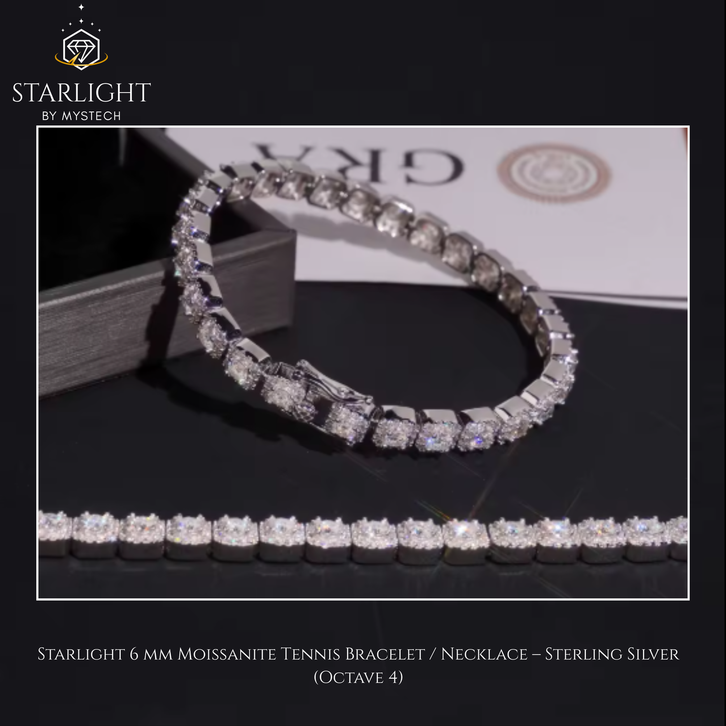 Starlight Tennis Chain – Moissanite Silver (Octave 4)