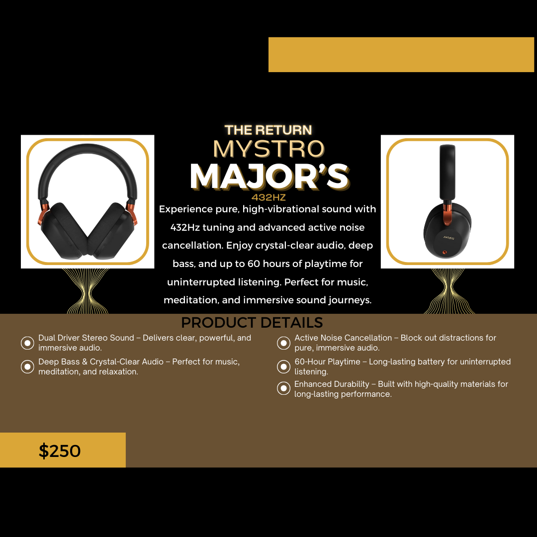 Mystro Major Headphones 432hz ANC Headphones