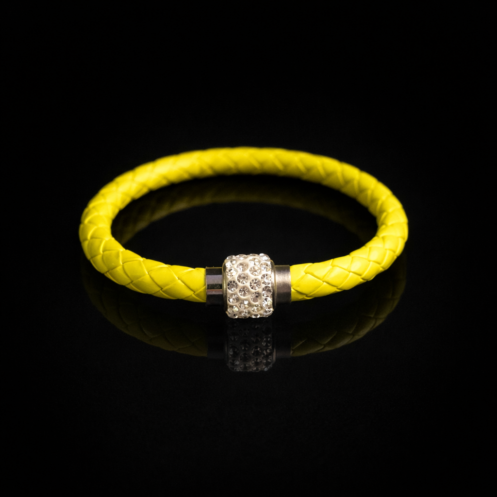 Braided Crystal Bracelet - Yellow