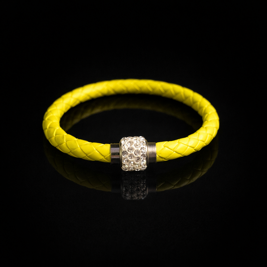 Braided Crystal Bracelet - Yellow