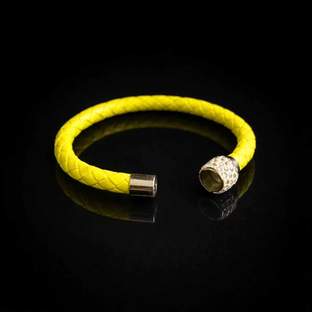 Braided Crystal Bracelet - Yellow