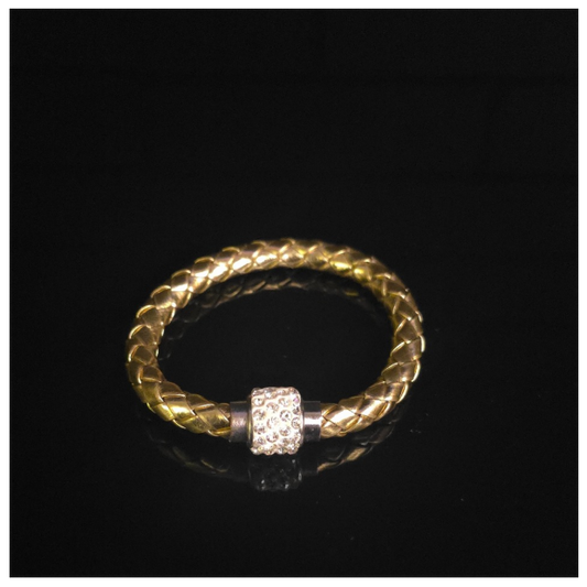 Braided Crystal Bracelet - Gold