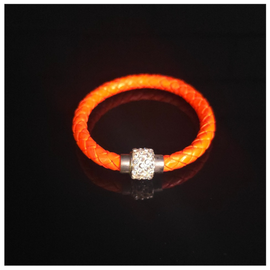 Braided Crystal Bracelet - Orange