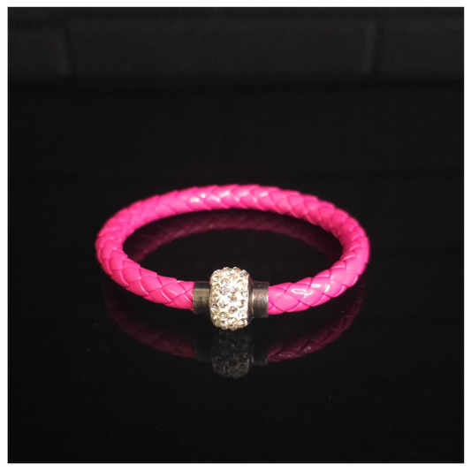 Braided Crystal Bracelet - Pink