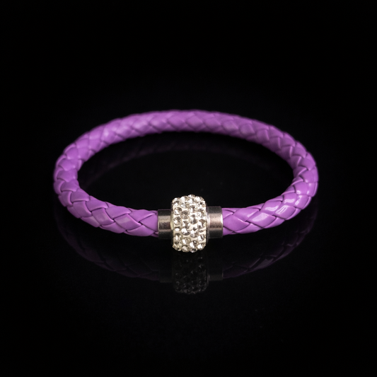 Braided Crystal Bracelet - Purple