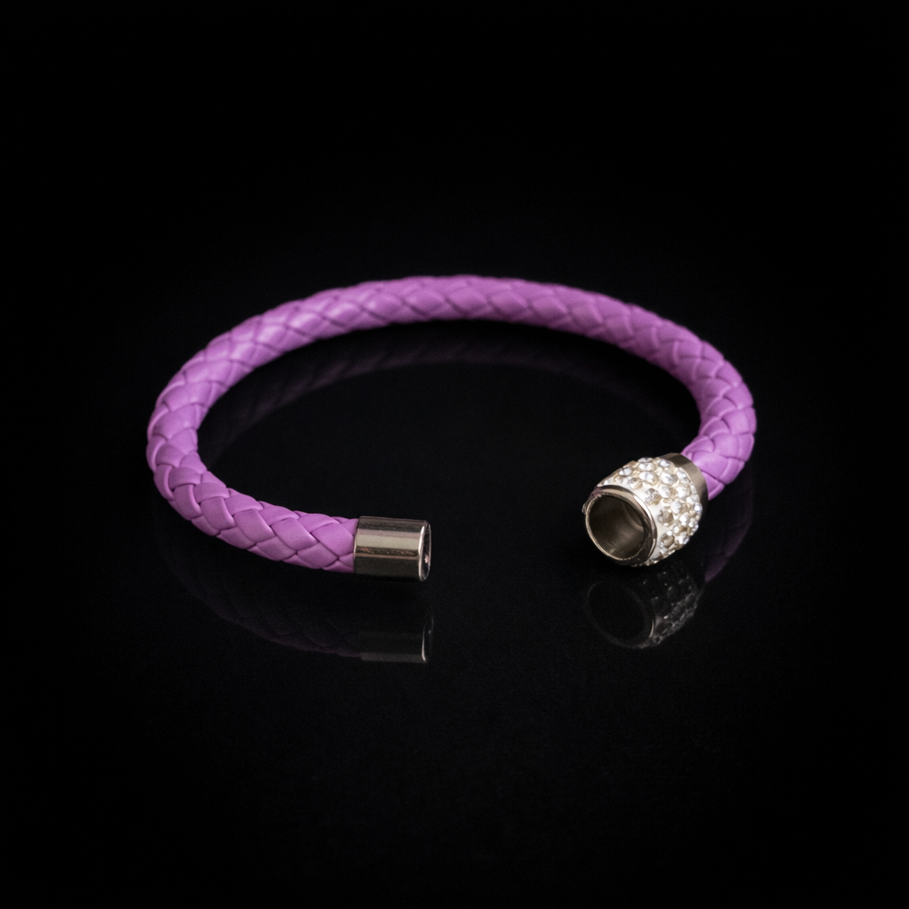 Braided Crystal Bracelet - Purple