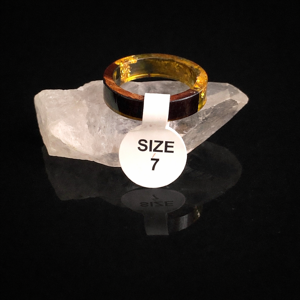 Resin Relic Ring — Golden Moss
